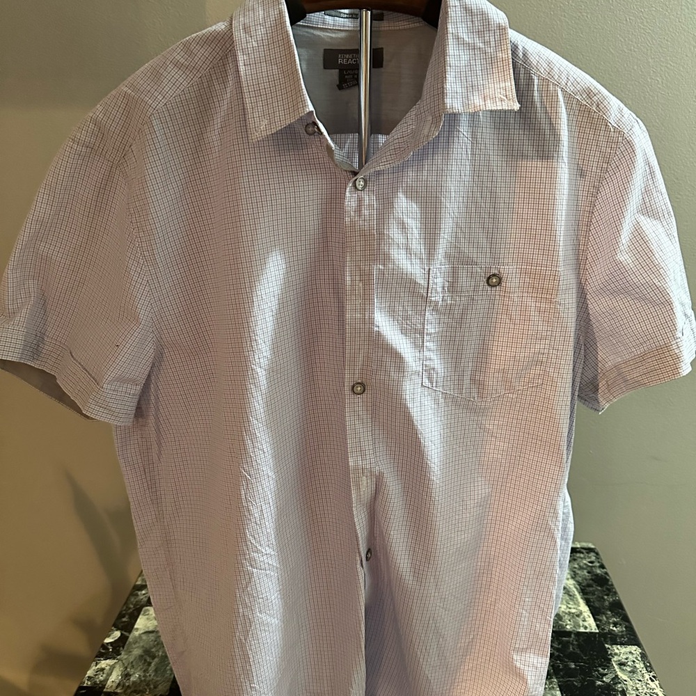 Kenneth Cole Reaction Blue Casual Button Down Shirt